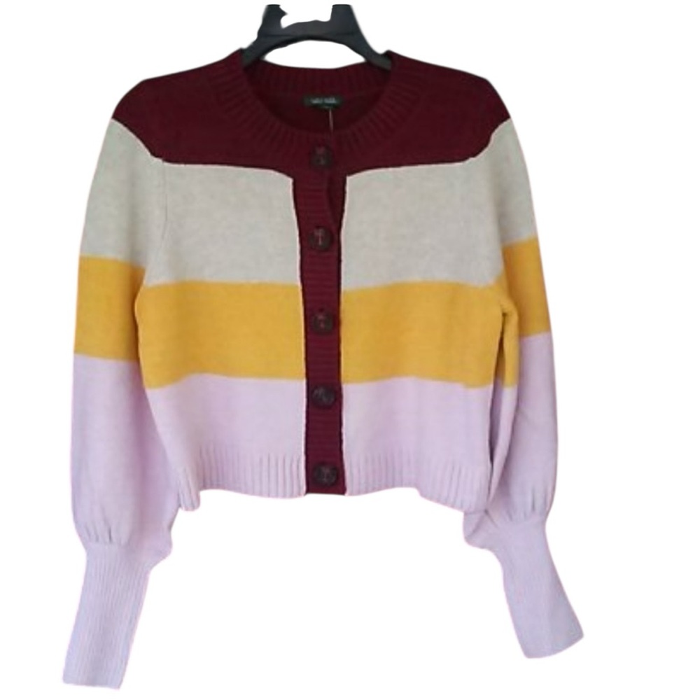 Wild Fable Multicolor Long Sleeve Cropped Button-Down Sweater Top Jr Size XL